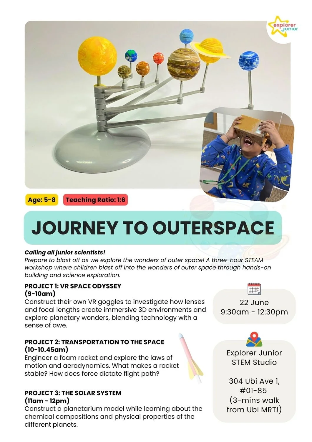 Hands on Space STEM Holiday Workshop Poster