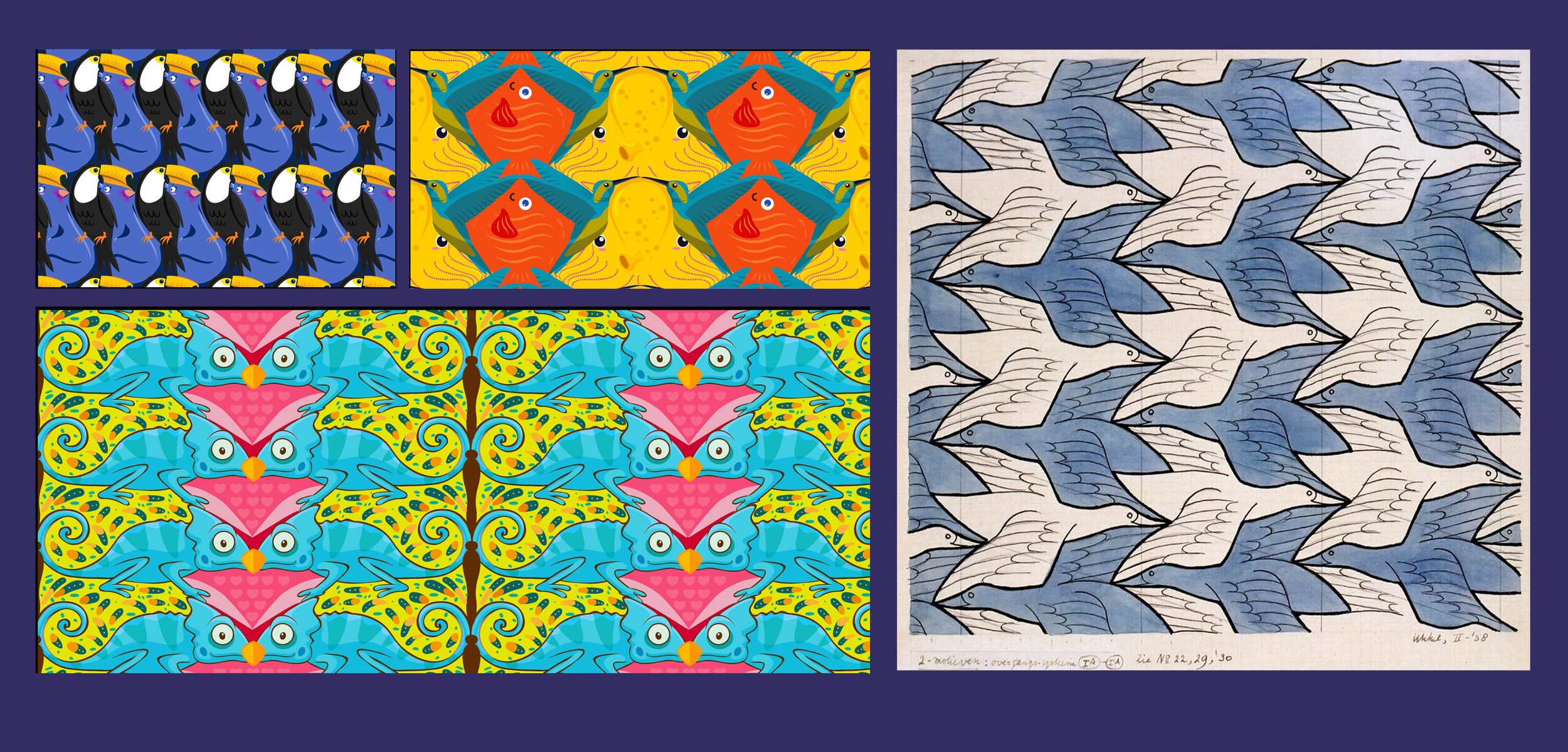 Getting inspired by Escher’s tessellations.