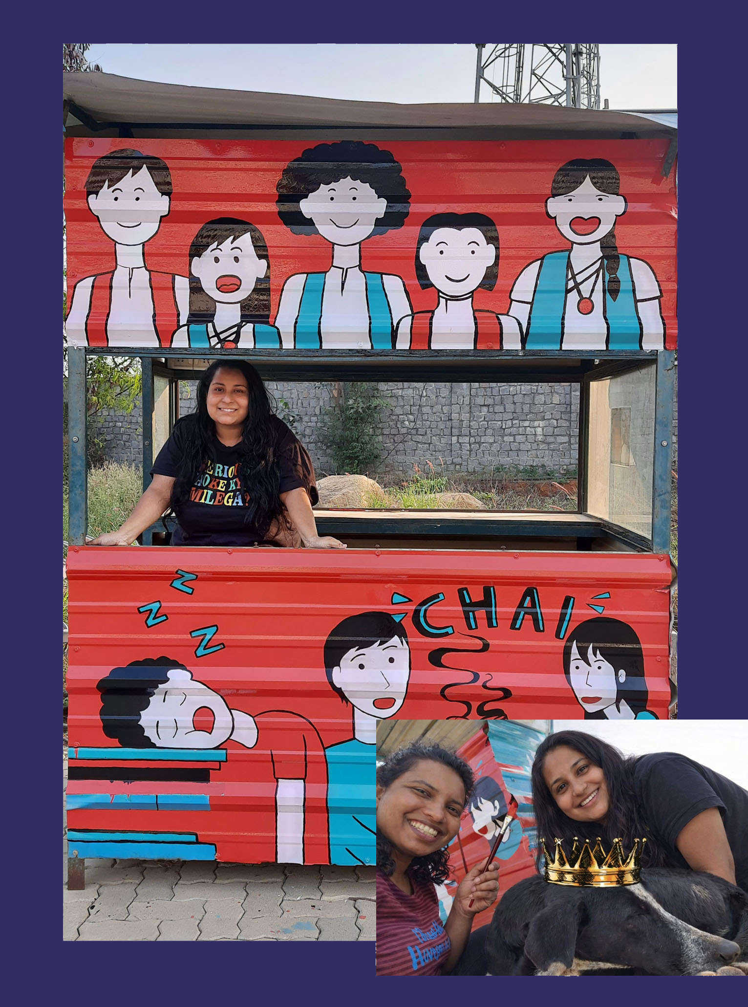 Painting murals.