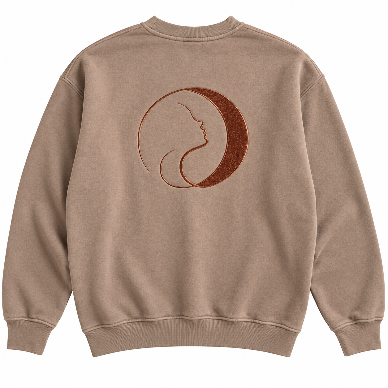 Taupe Sweatshirt with Moonlit Profile Emblem.png