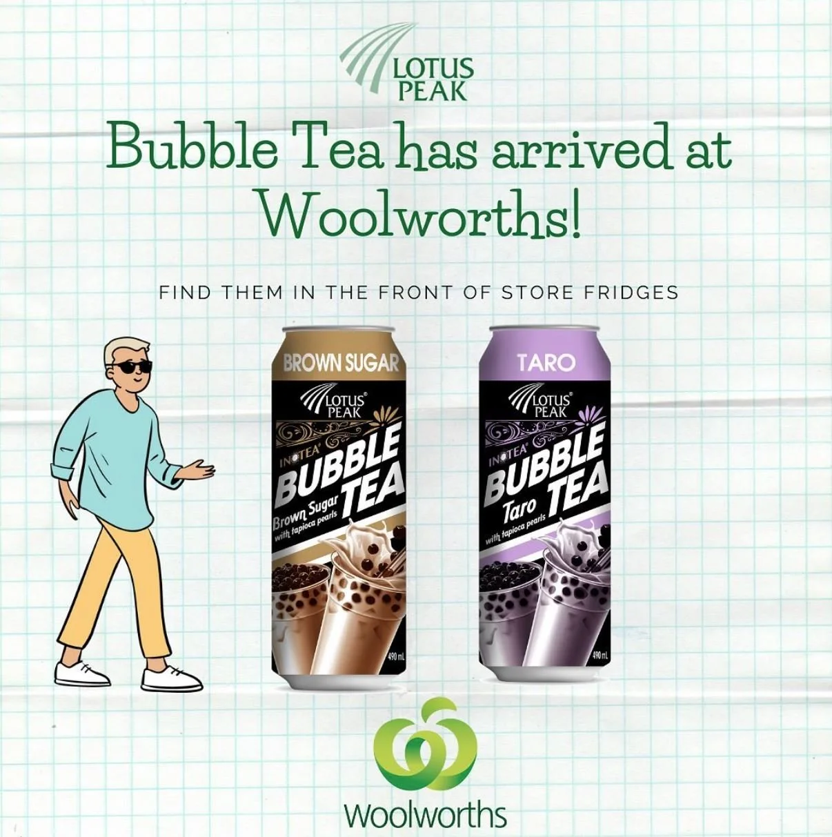 Lotus Peak Bubble Tea in Cans – Available in Coles and Woolworths Nationally