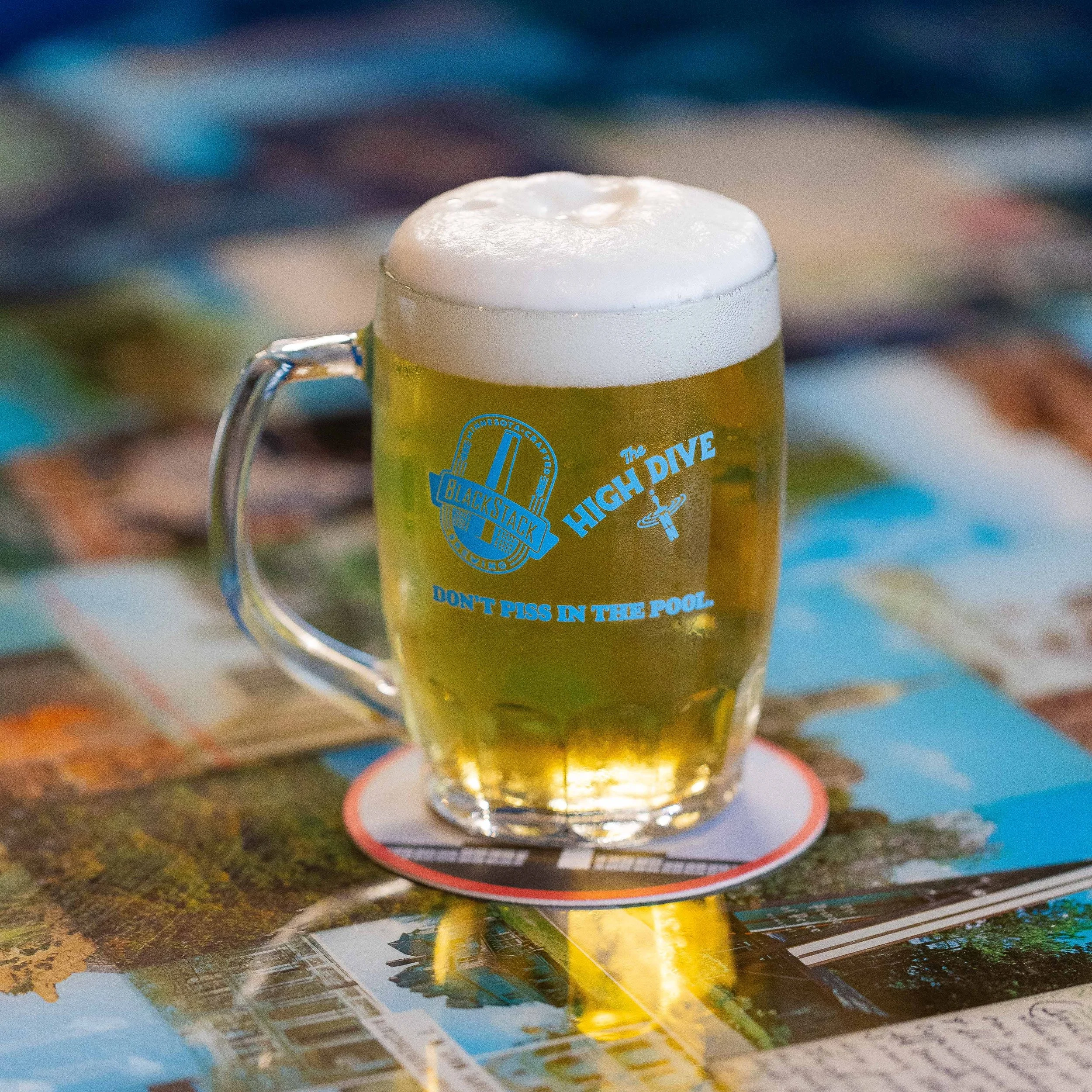 A frosty mug of cold lager beer