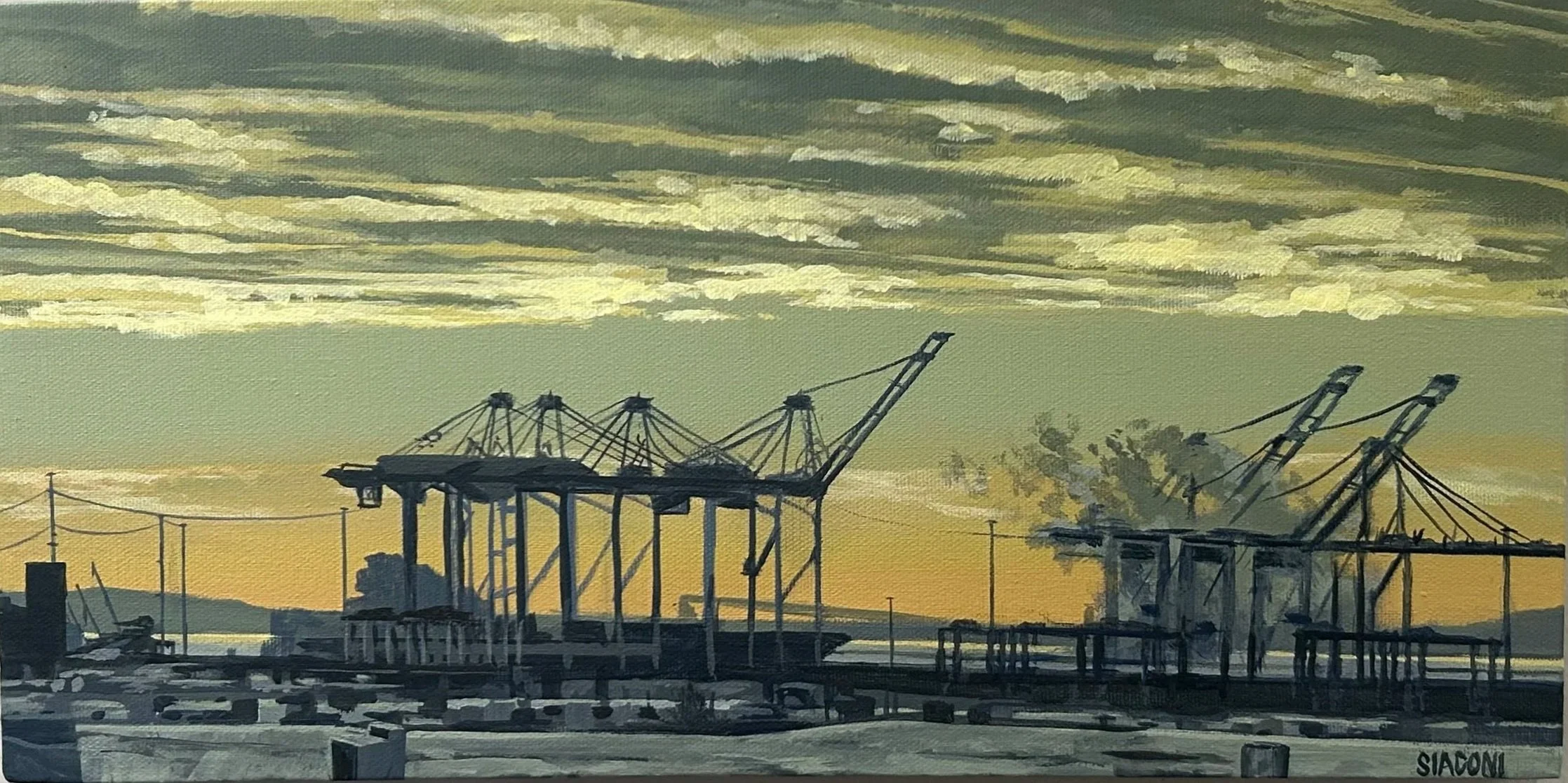 Seagirt Marine Terminal Cranes 18inx16in