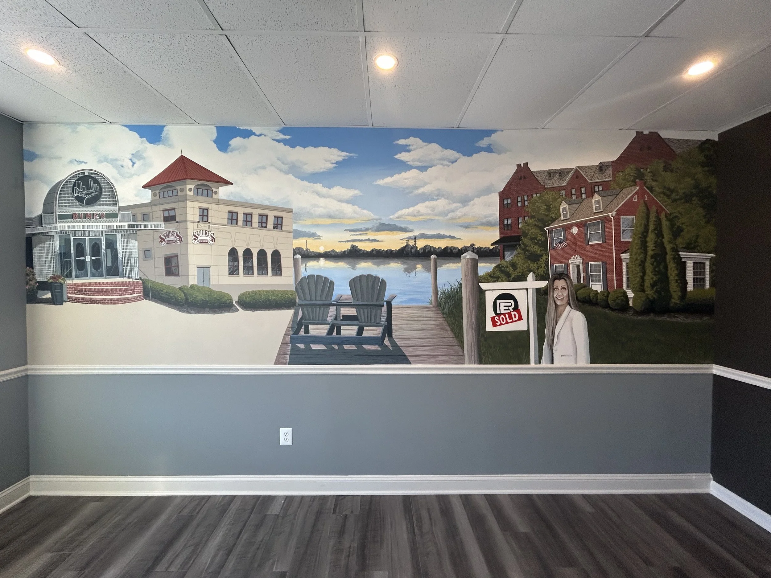 German Hill Real Estate Professionals Mural Acrylic Interior Paint 15 ft x 5 ft