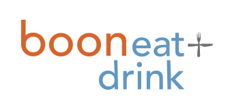 The logo reads 'boon eat drink' with a fork icon.