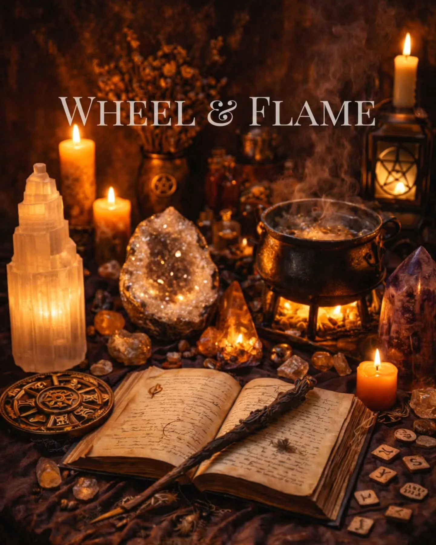 Wheel &amp; Flame is the ritual side of Rosewood Rituals.

Inspired by the turning of the year, firelight in dark months, and the quiet ceremony of becoming.

These limited-edition boxes are designed to be used &mdash; to mark thresholds, to set inte