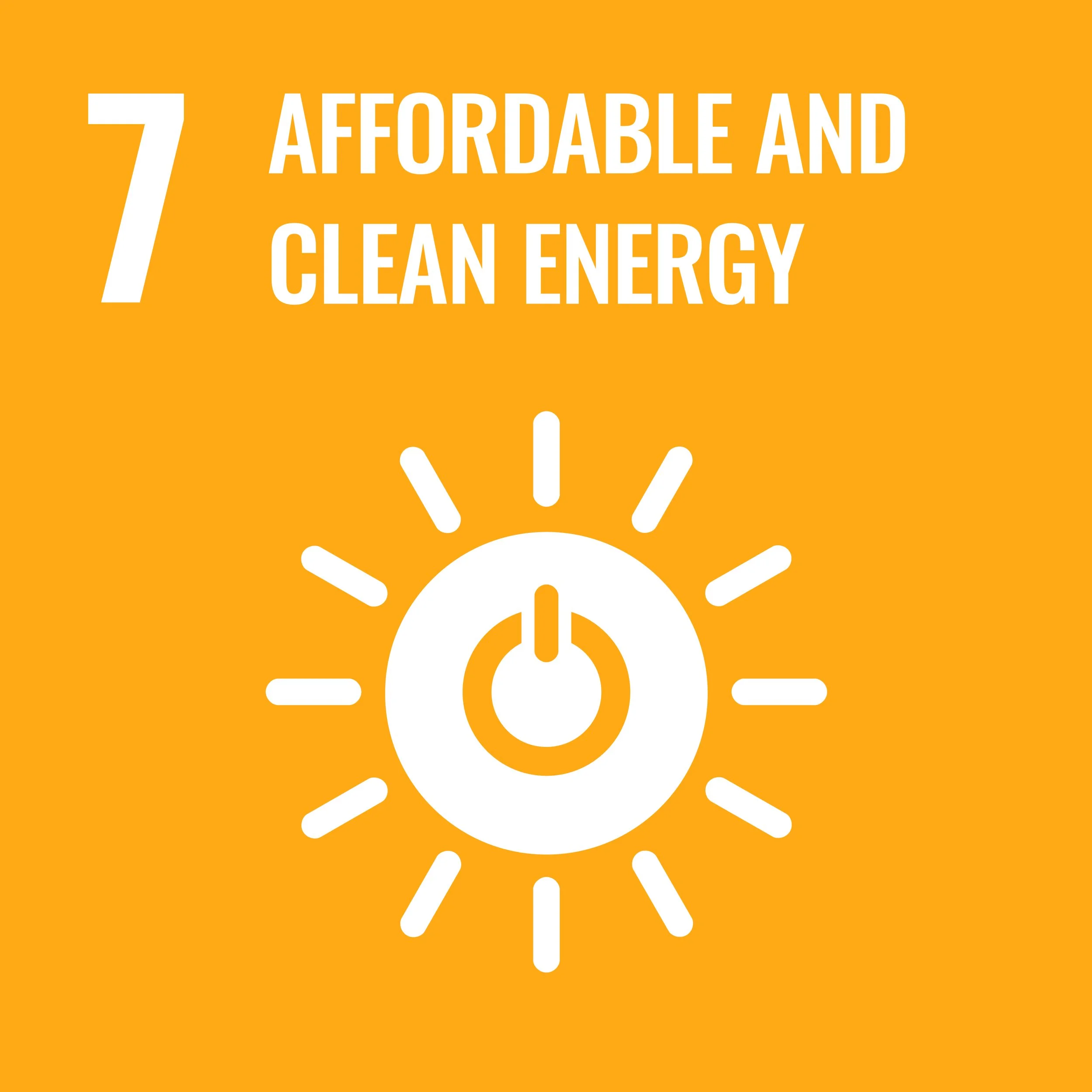 Icon representing renewable energy with a power button surrounded by rays of sunlight, symbolizing clean and sustainable energy sources.