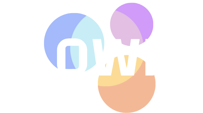 Colorful, abstract digital art with overlapping, semi-transparent geometric shapes and letters.