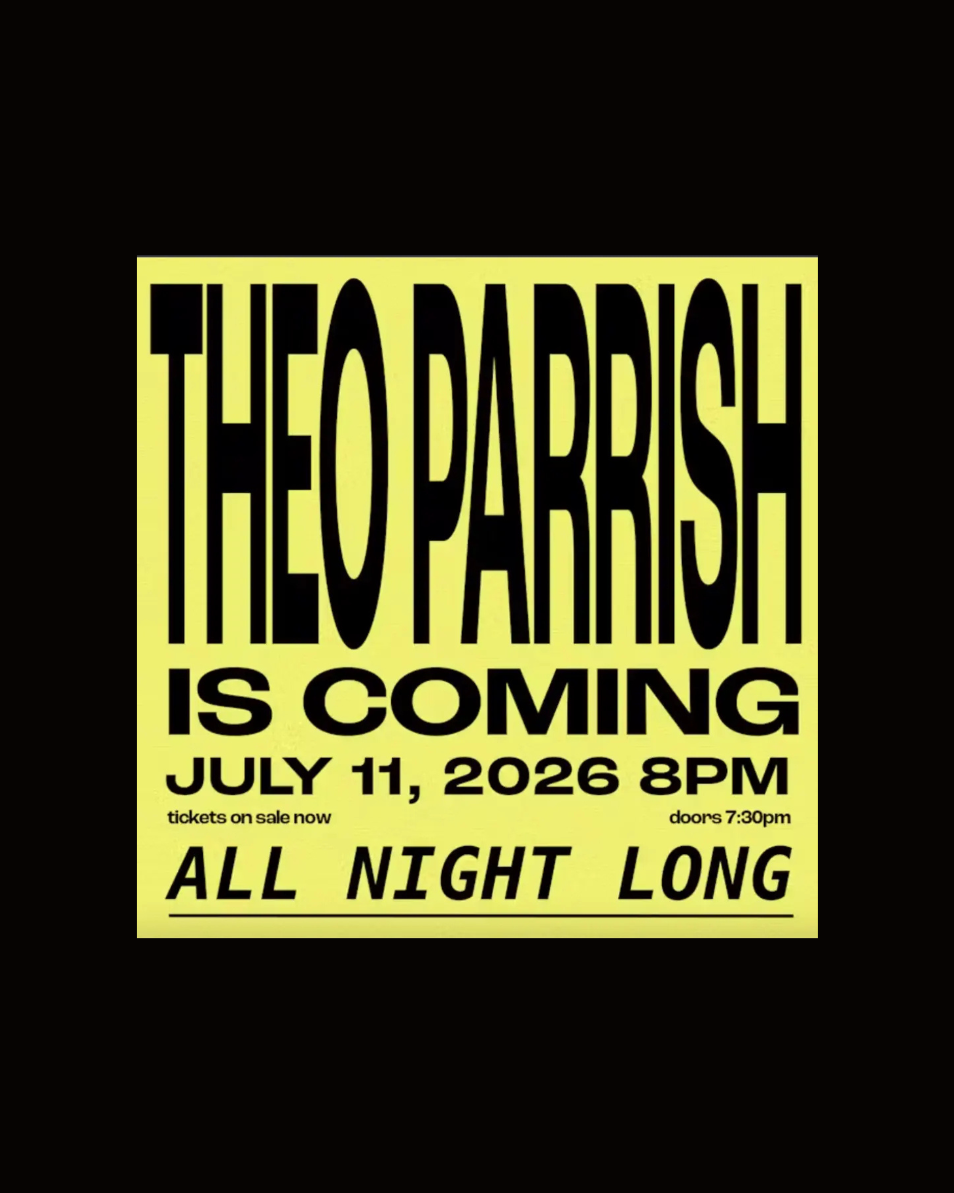 THEO PARRISH | ALL NIGHT LONG