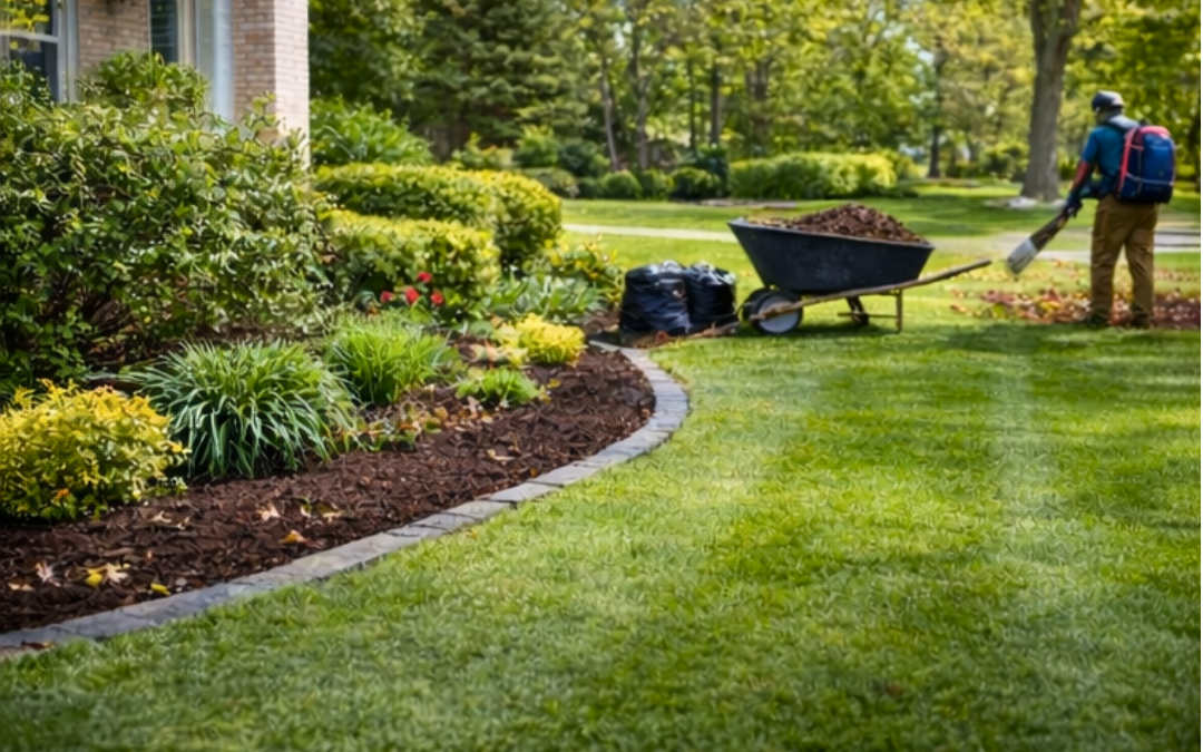 Professional lawn mowing service in Dallas by GreenLine Grounds