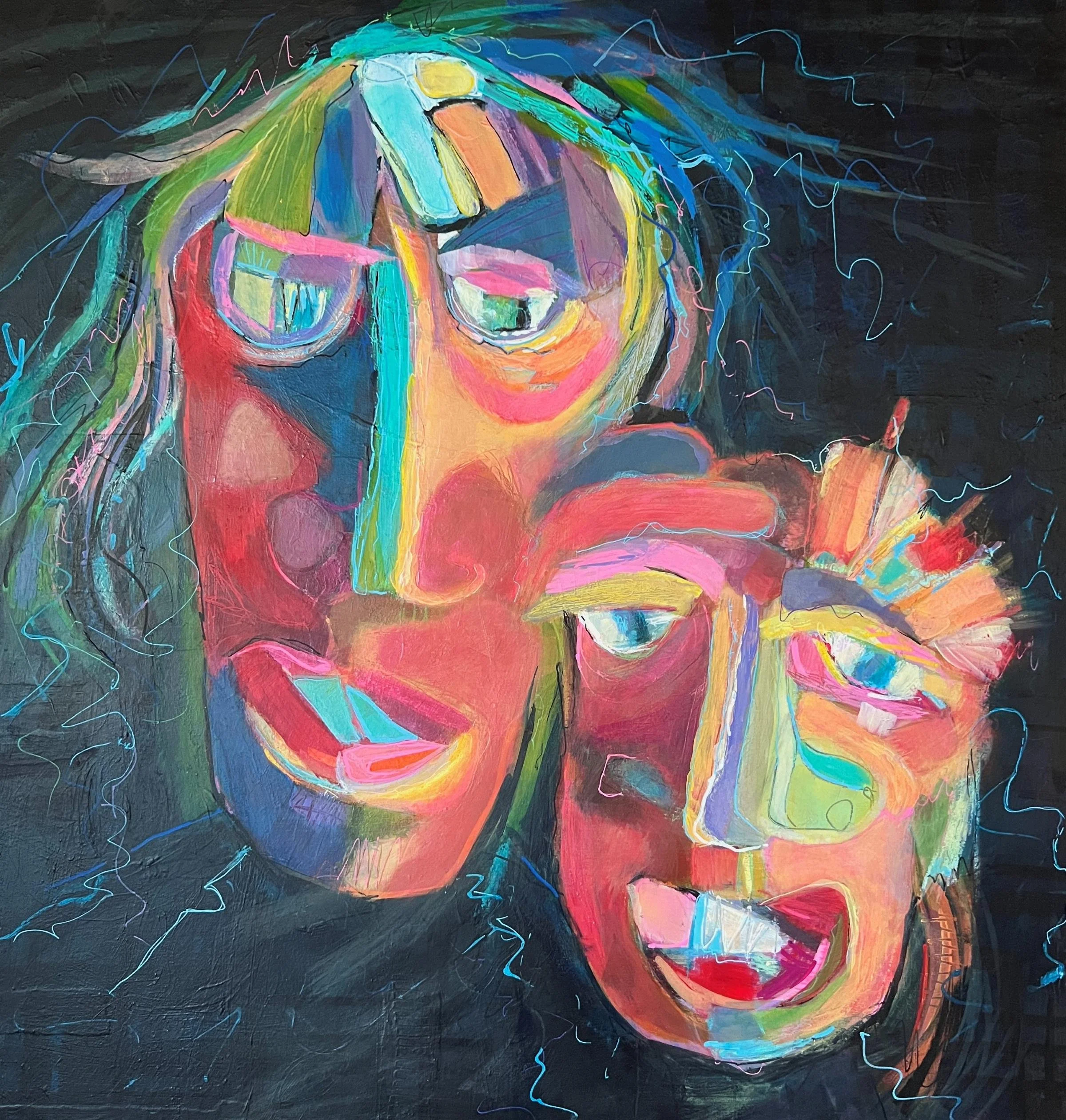 UNSPOKEN AGREEMENT - Acrylic/Mixed Media Painting on Wood Panel - 24 X 24 - $2000