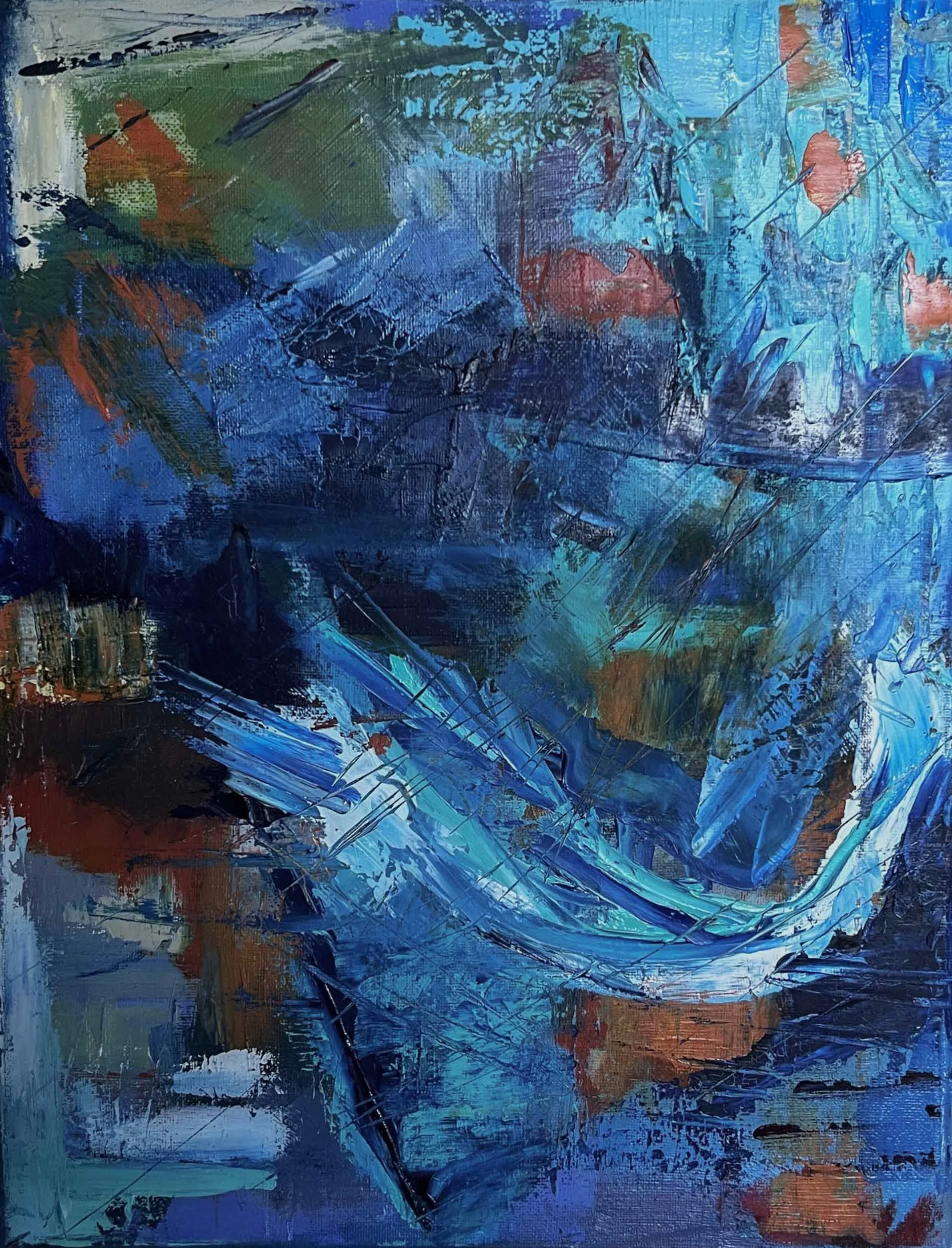 SURGING - Acrylic Painting on Canvas - 14 X 11 - $450