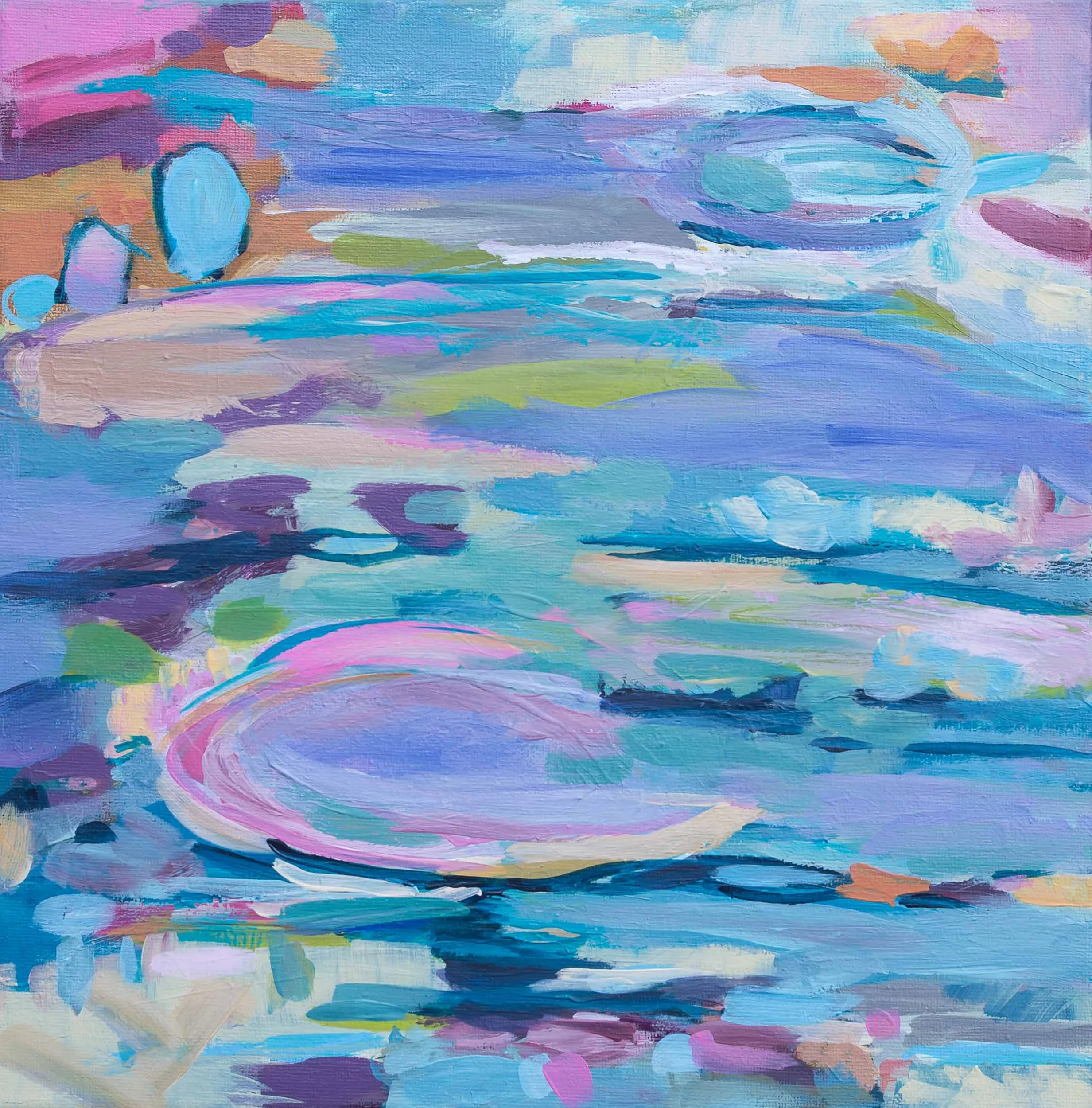 WHAT FLOATS - Acrylic Painting on Canvas - 12 X 12