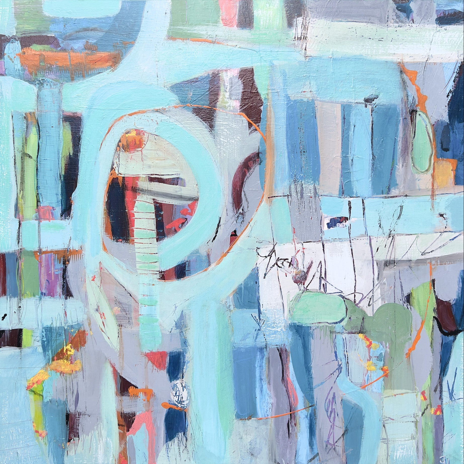 BENEATH THE SURFACE - Acrylic/Mixed Media Painting on Wood Panel - 24 X 24 - SOLD