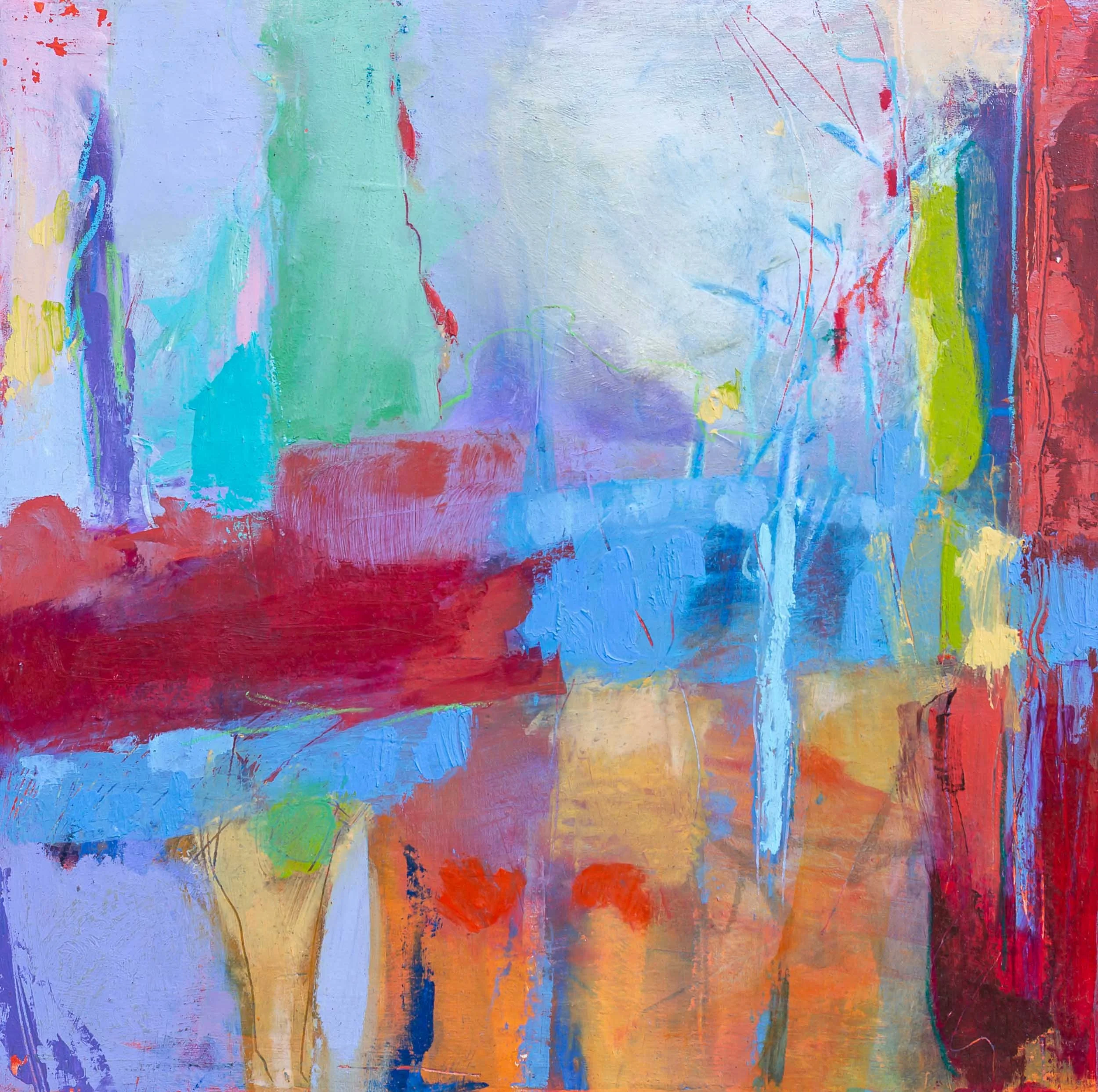 OPEN CLEARING - Oil & Cold Wax Painting on Wood Panel - 12 X 12