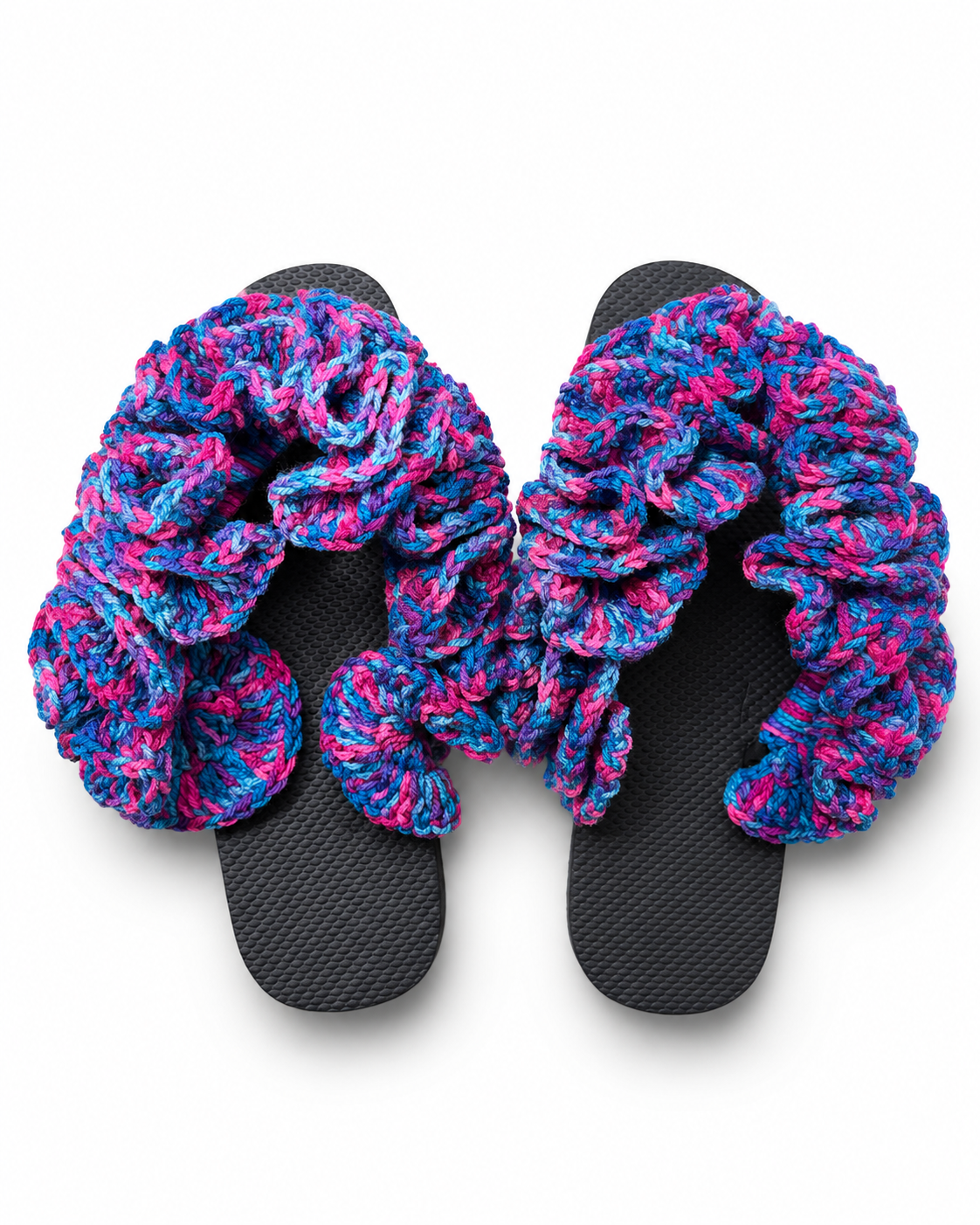 Hand-Crocheted Ruffle Sandals