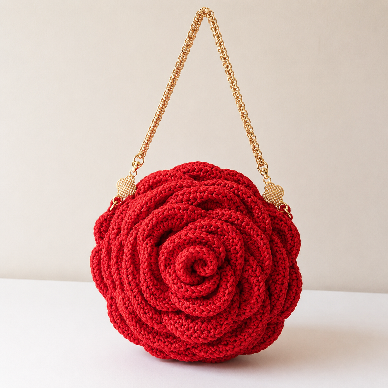 Scarlet Bloom Handcrafted Rose Bag