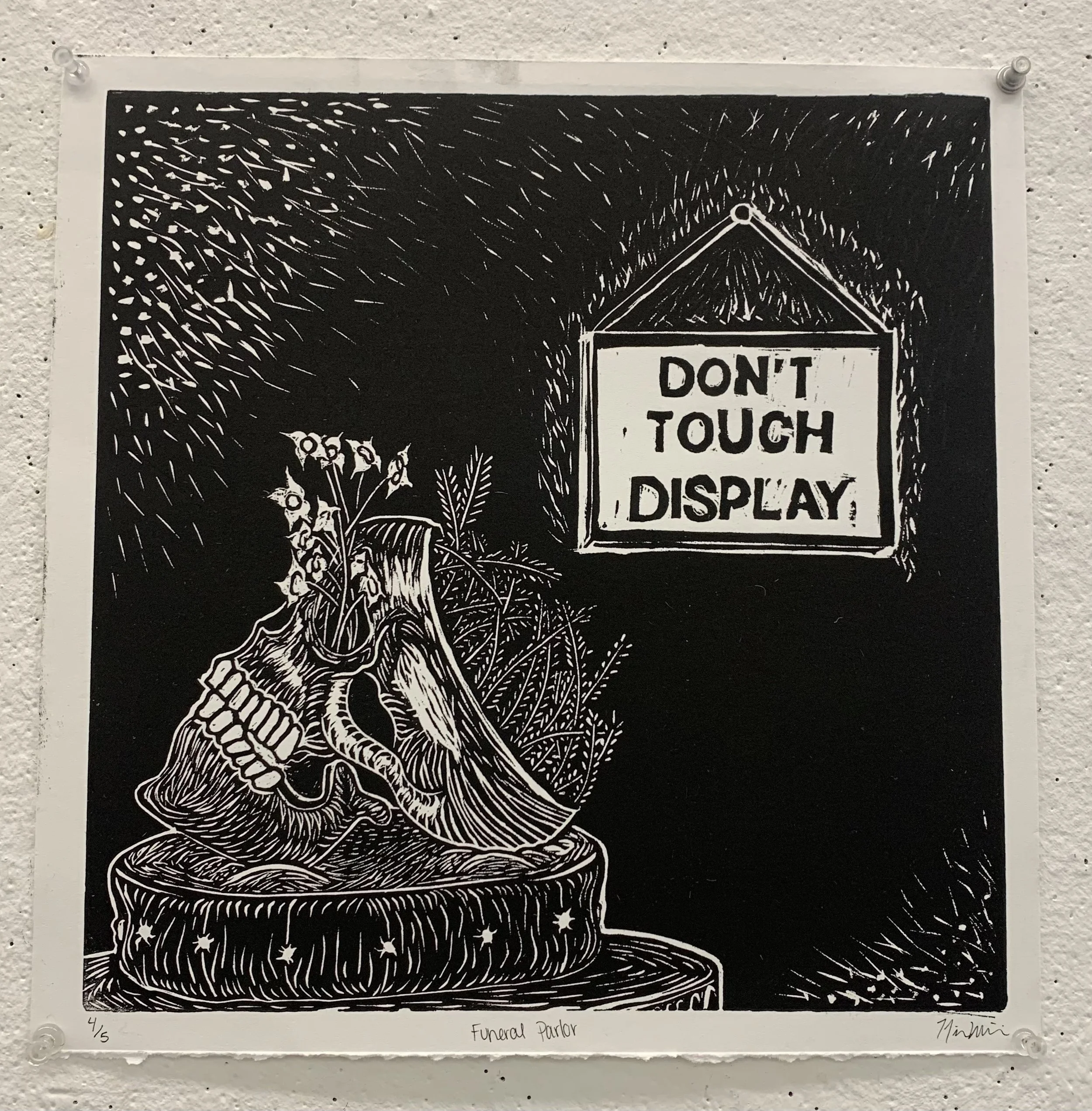 Don't Touch Display (Linocut)