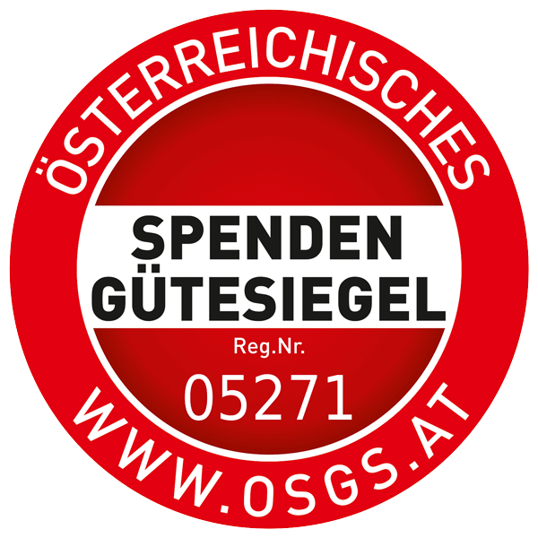 Österreichisches Spenden Gütesiegel mit Registrierungsnummer 05271 und Website www.osgs.at
