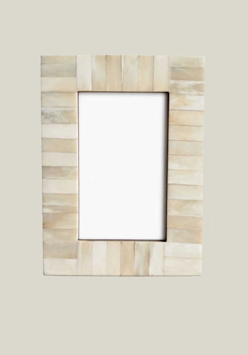 White Ribbed Bone Photo Frame