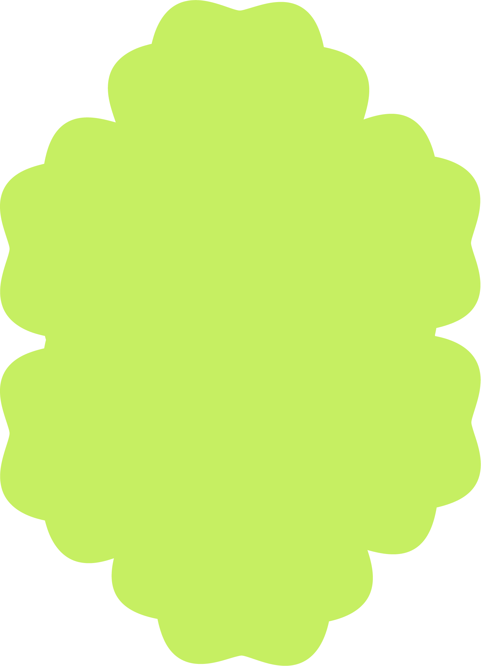 A bright green, flower-shaped cactus with rounded petals on a black background.