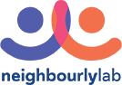 Logo of Neighbour You Lab, featuring two stylized interlocking figures in blue and orange.