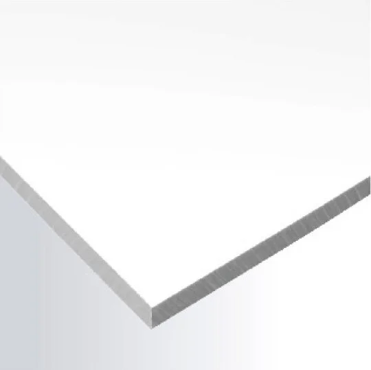 Close-up of a corner of a white foam board or sheet with a gray edge.