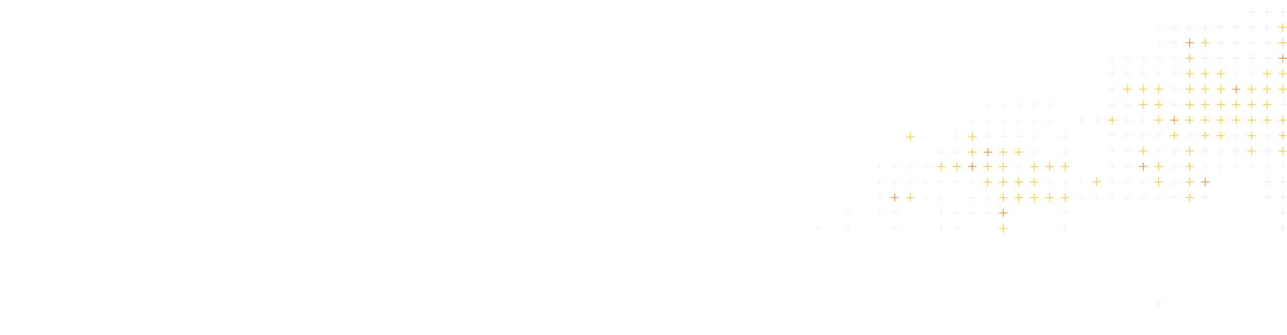 Une image de fond blanche avec un design de points orange et violet à droite.