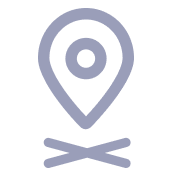 Icône de localisation avec un arbre à la base