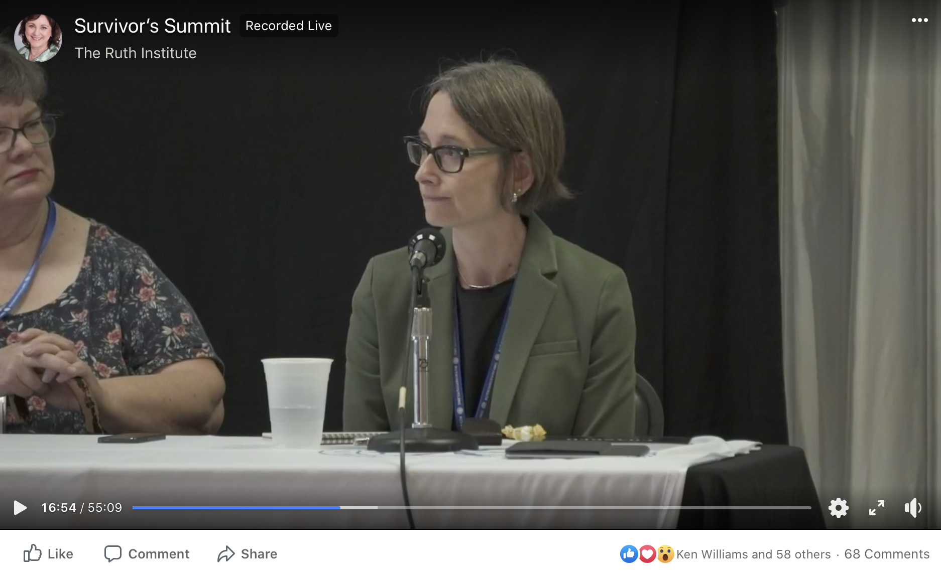 Elizabeth Woning speaking at the 2019 Ruth Institute's Survivor's Summit