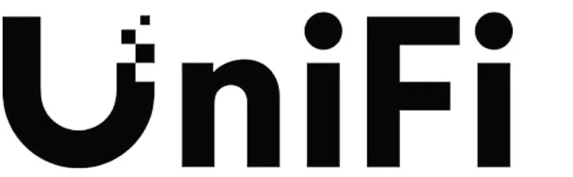 Logo de la marque Unifi, en noir et blanc.