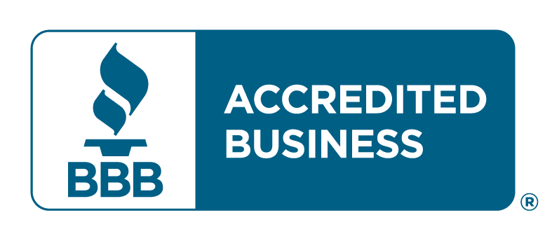 Better Business Bureau accreditation badge with BBB logo and text 'Accredited Business'