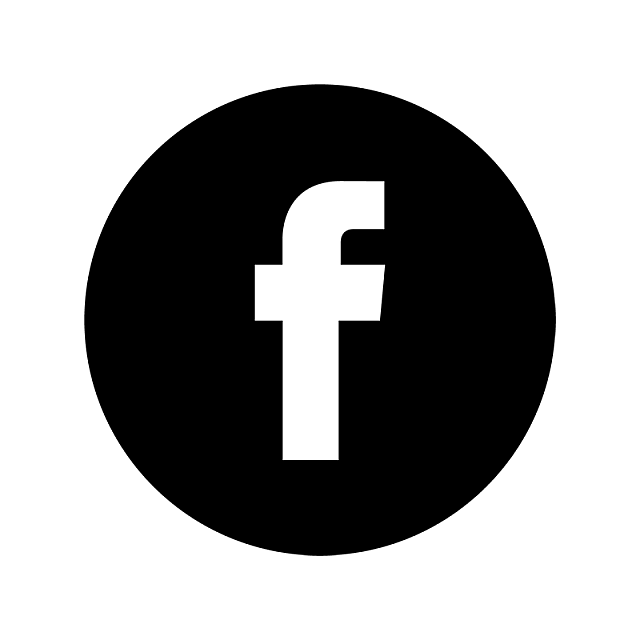 Facebook logo on a black background