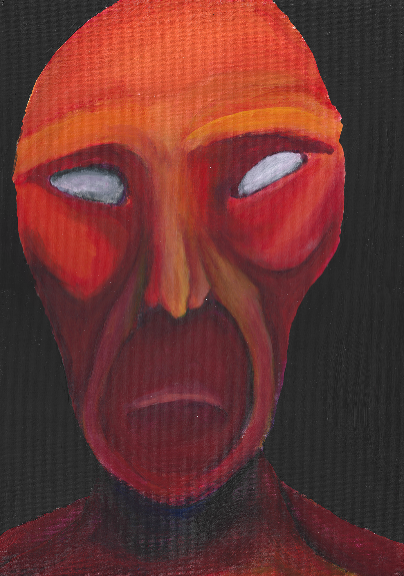 Little Man - Very large A3 portrait of a little orange man