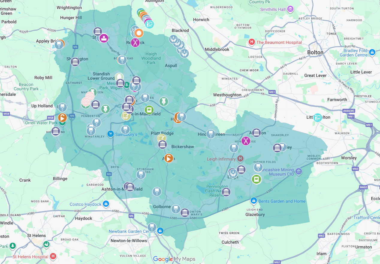 Wigan and Leigh Arts Map