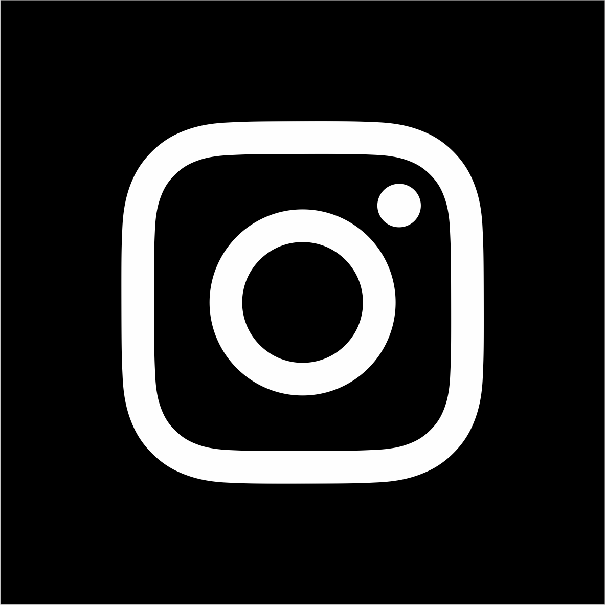 Black Instagram logo icon with a white outline and camera symbol in the center.