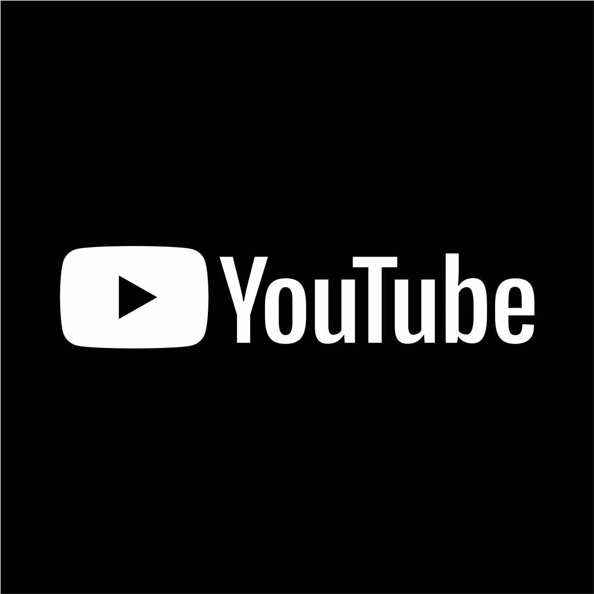 Black background with white YouTube logo and text.