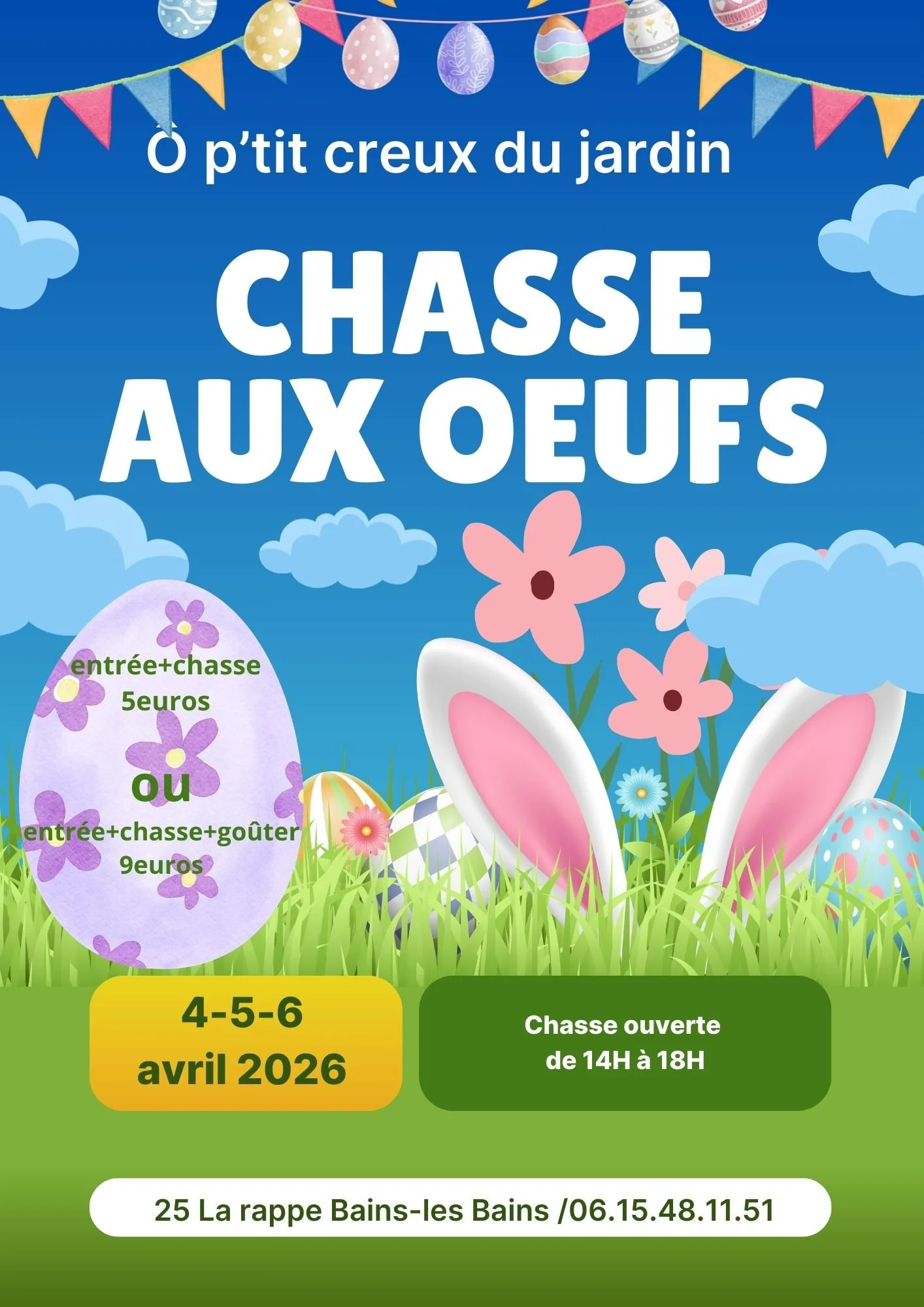 Chasse aux œufs au jardin