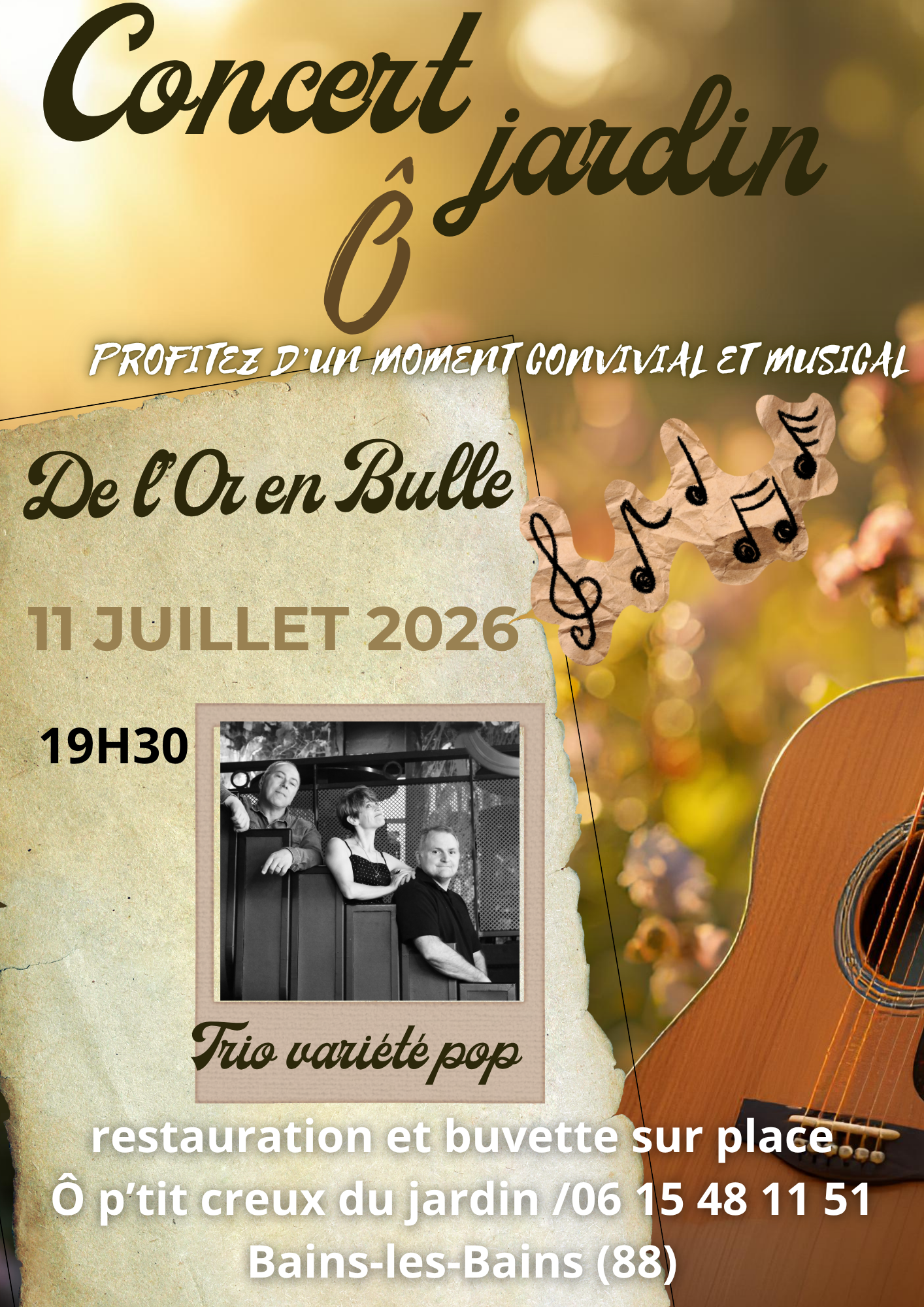 P'tit concert 11 juillet : De l'Or en Bulle