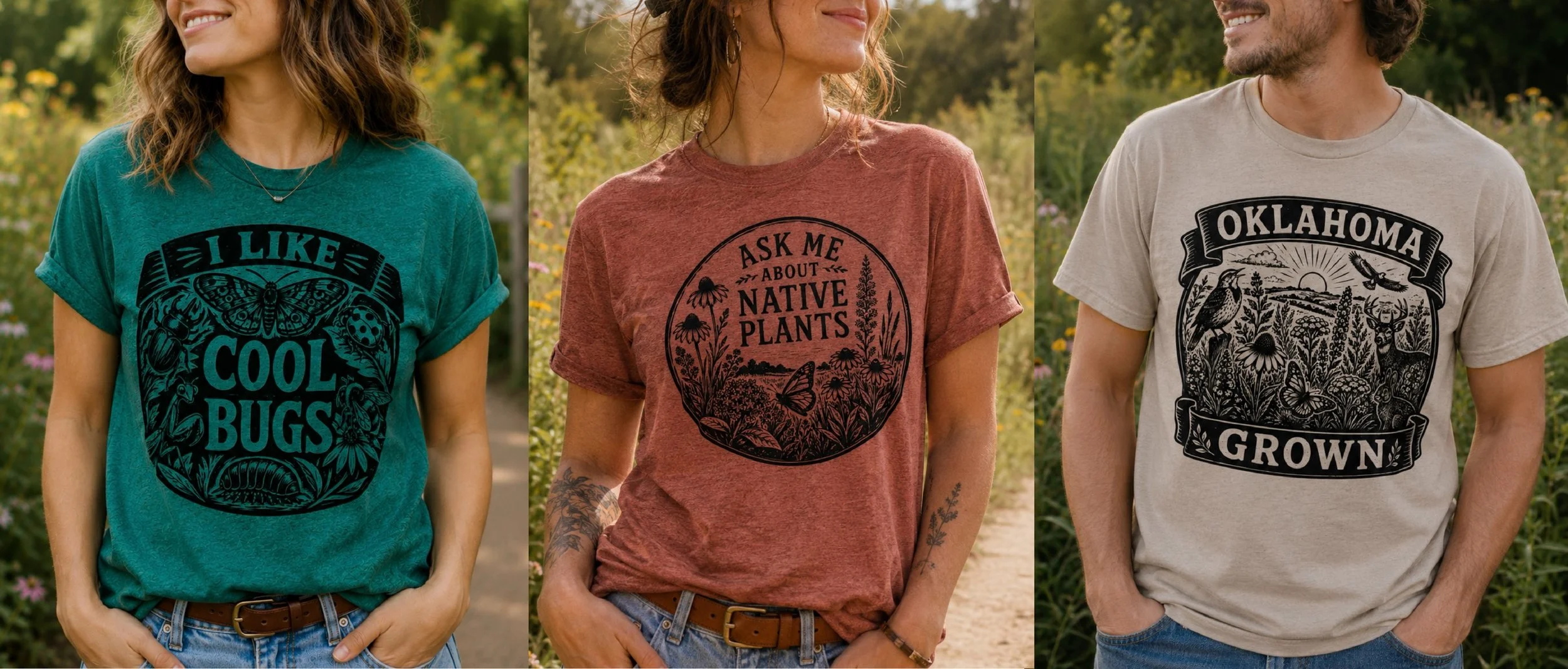 Oklahoma Nature Gifts: T-Shirts for Wildlife and Native Plant Lovers