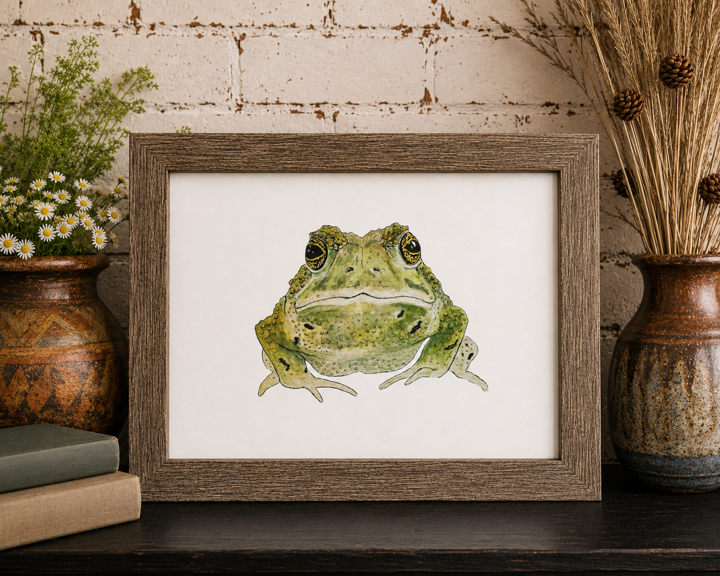 Garden Toad Watercolor Nature Illustration |  8x10 Fine Art Archival Print