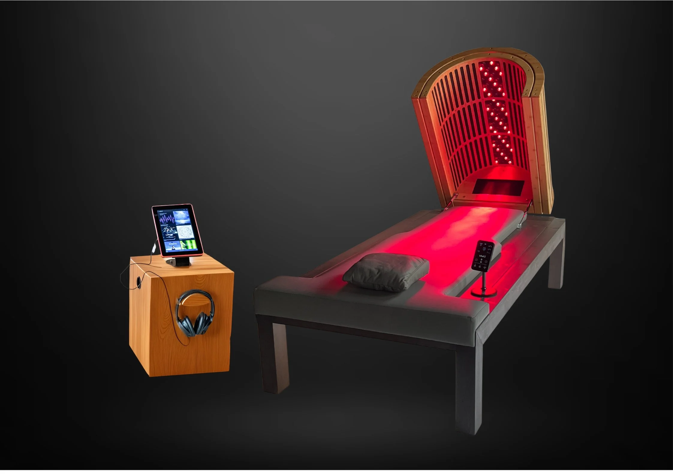 Dôme Helsi Pro dômes ouverts sur fond noir