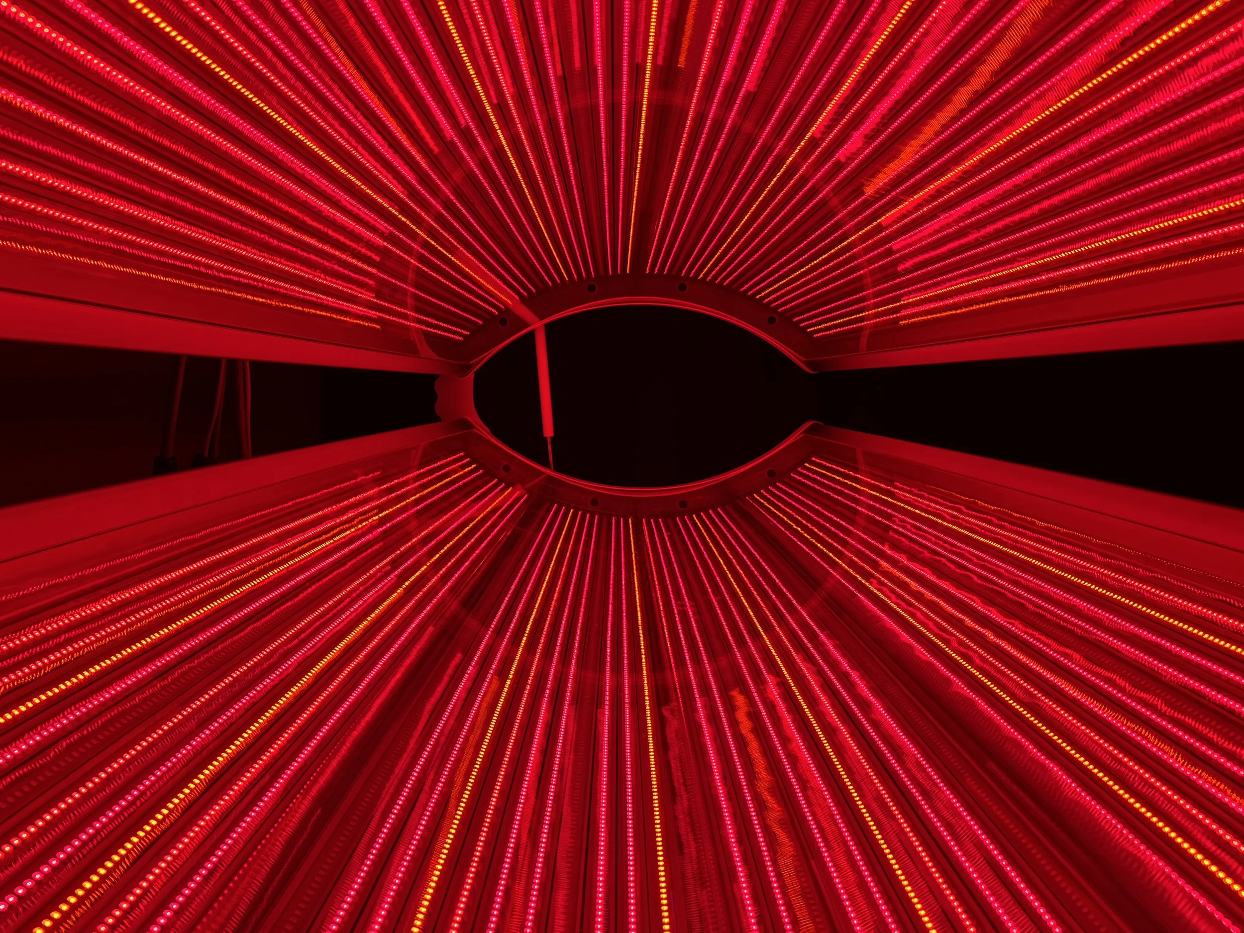 Inside view of full body red light therapy bed, BeautyRED