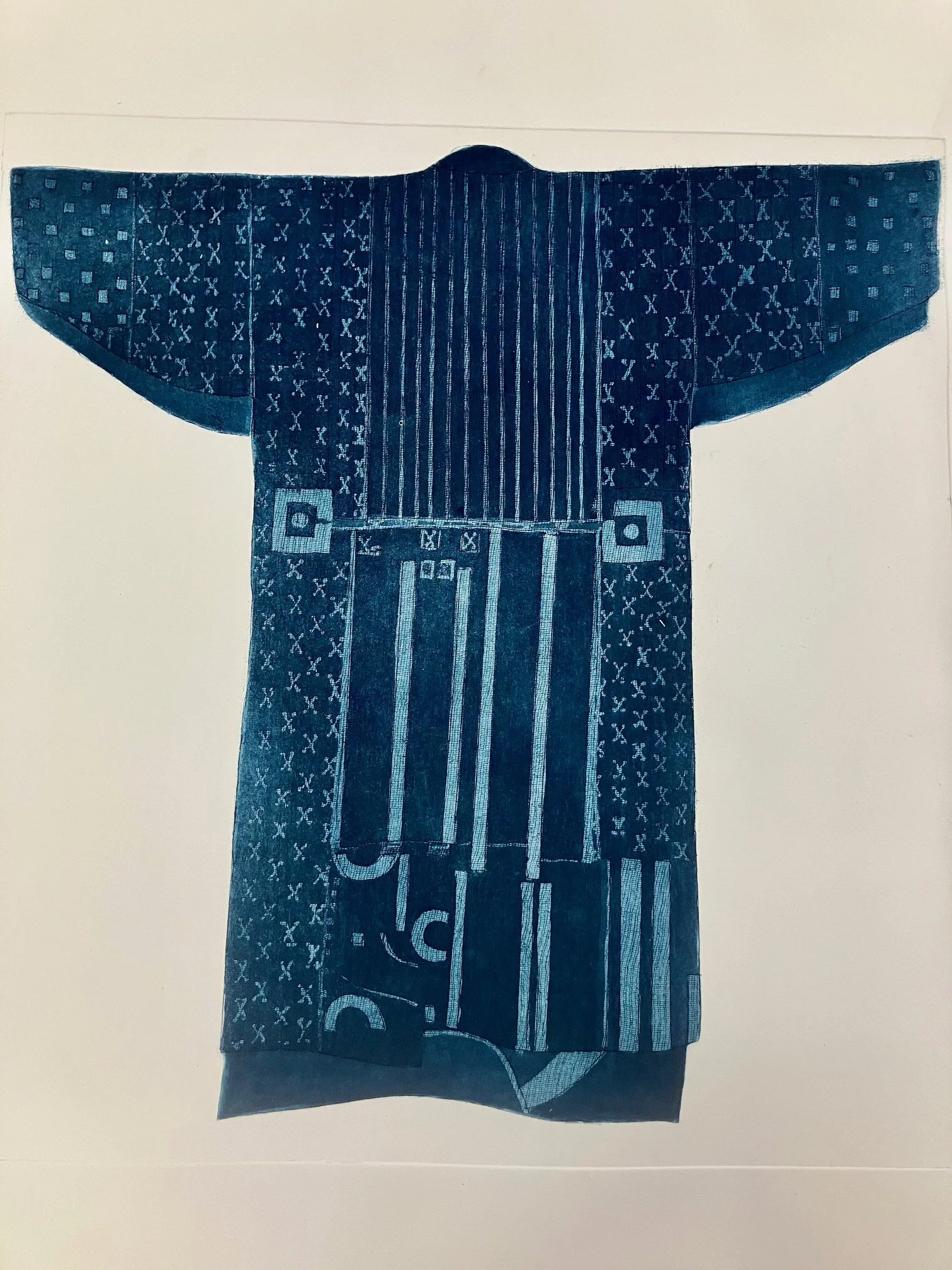 DENIM KIMONO STRIPE BLUE  - £295