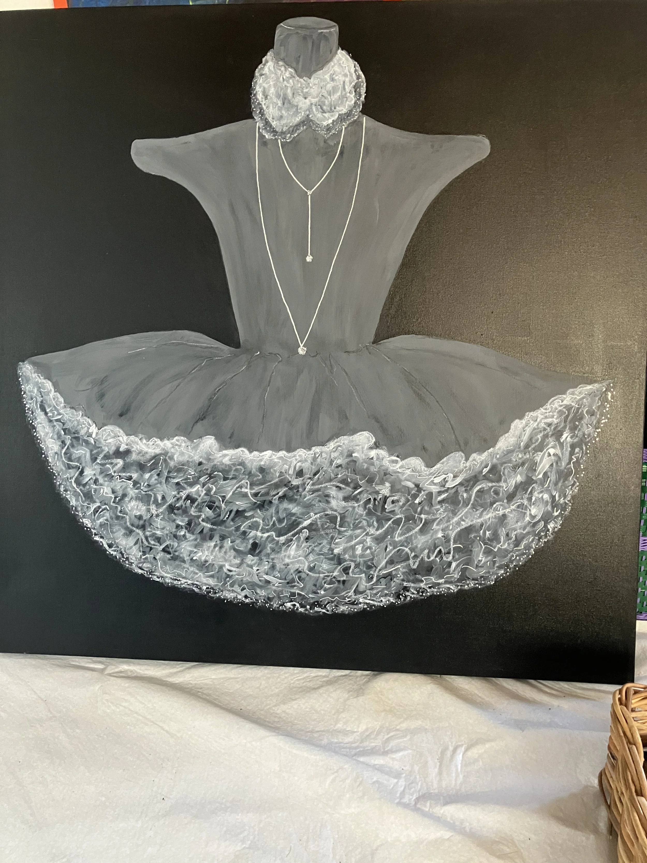 GREY SWAN PAINTING (120cm X 120cm) - £400