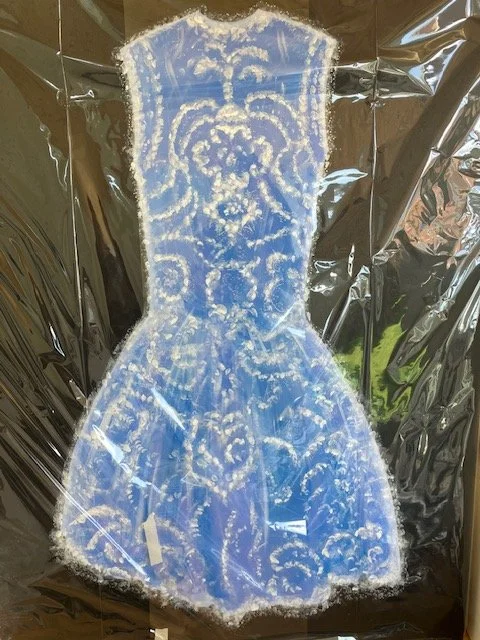 BLUE DRESS PAINTING - TO COMMISSION