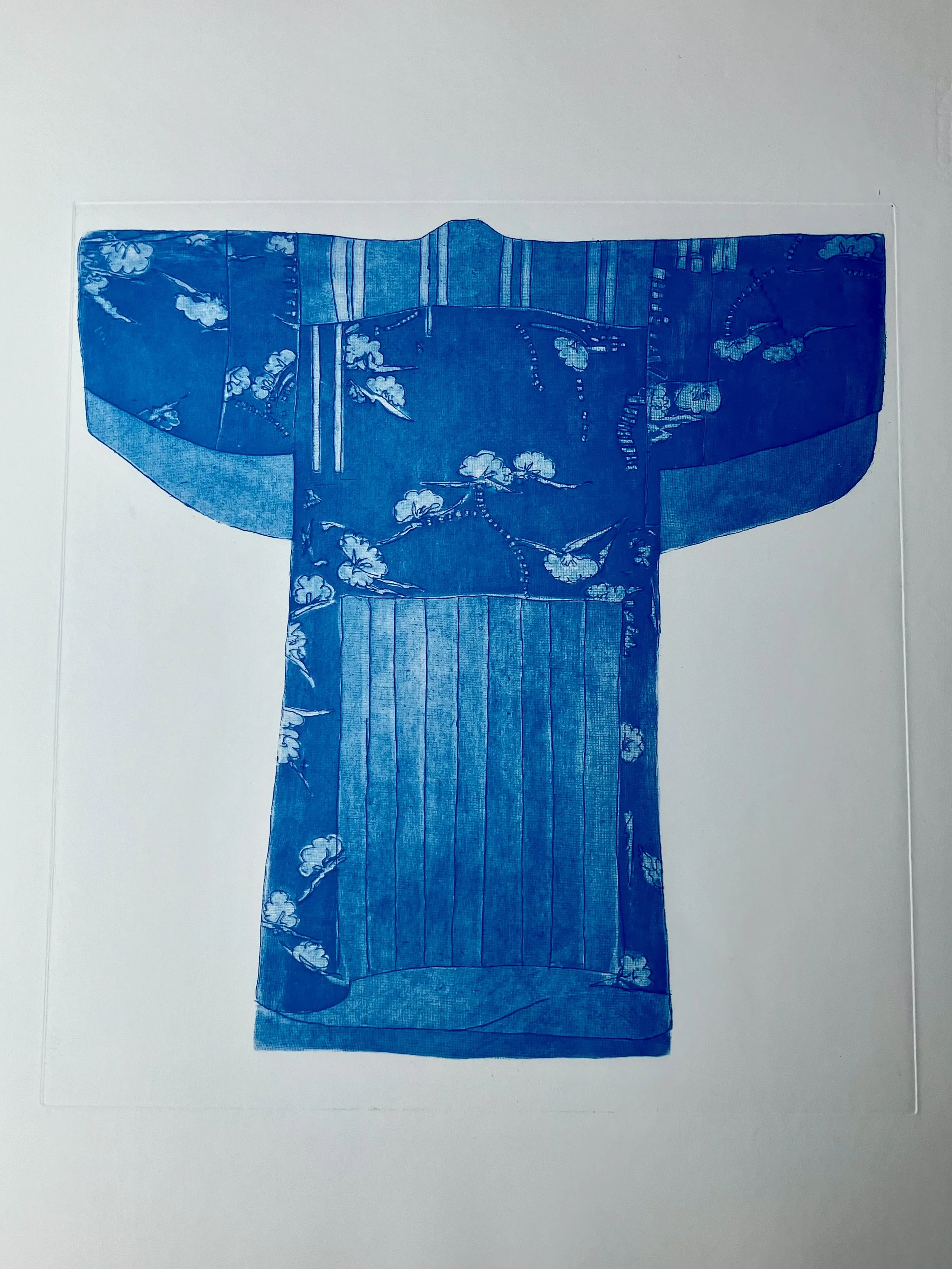 DENIM KIMONO FLORAL LIGHT BLUE  - £295