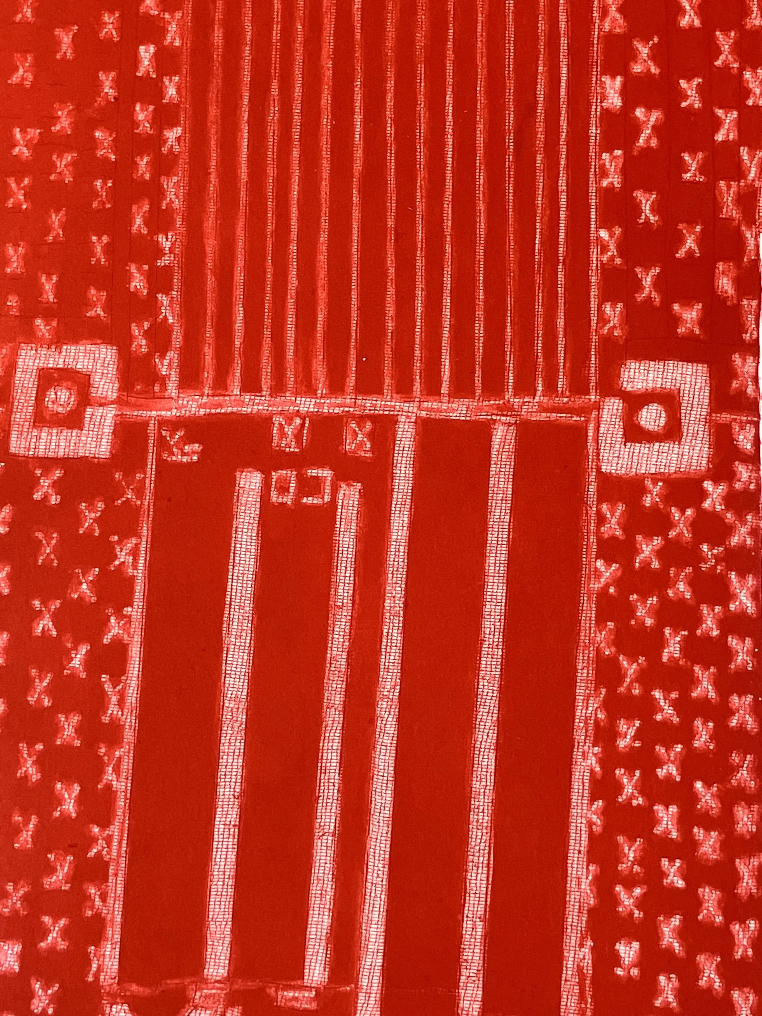 RED STRIPE KIMONO DETAIL