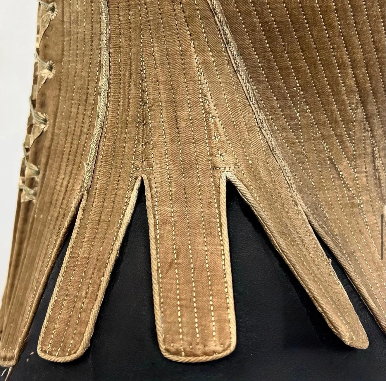 Detail, linen stays, second half of the 18th century