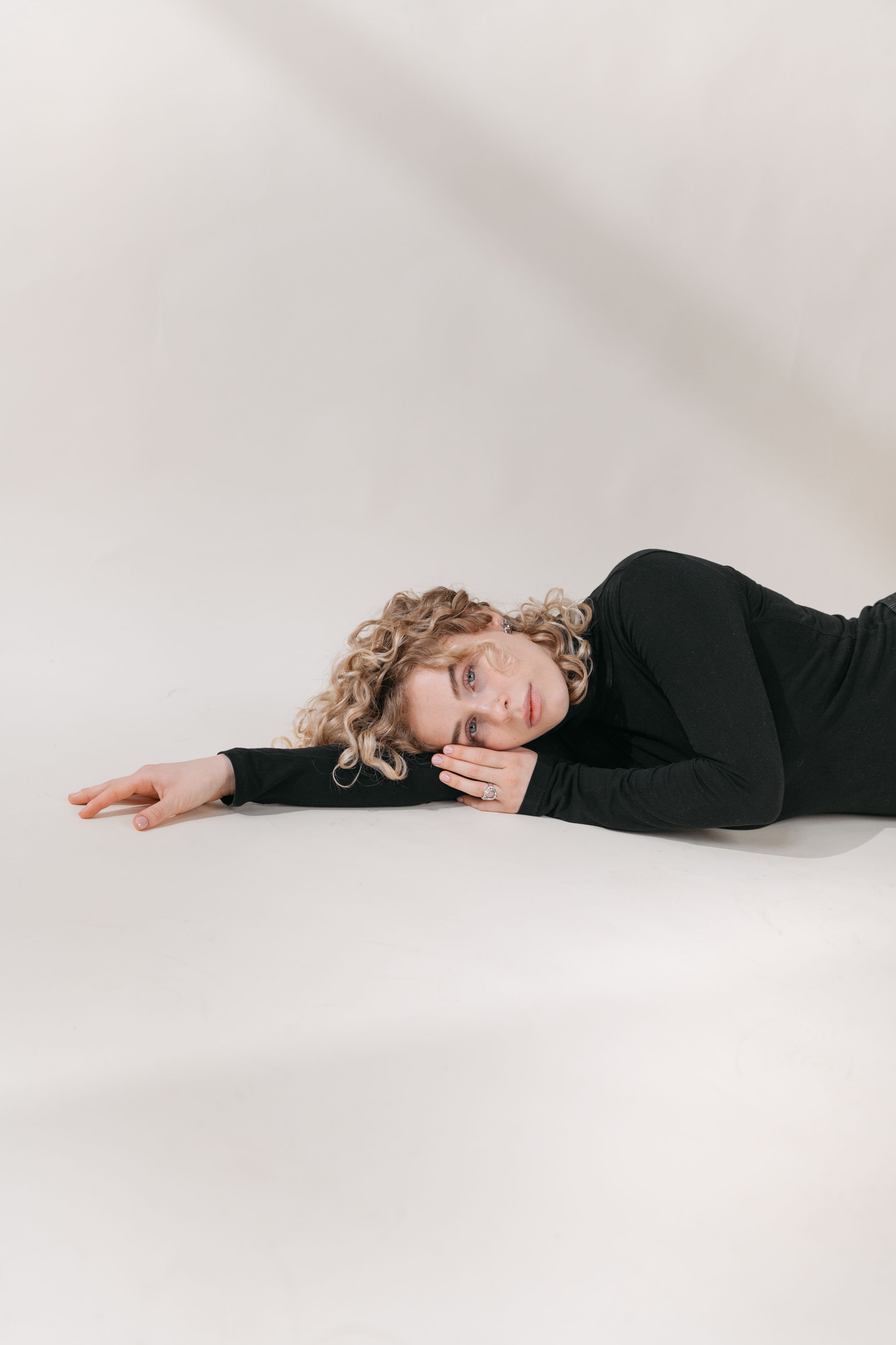 Fashion and jewelry editorial shoot with refined studio lighting